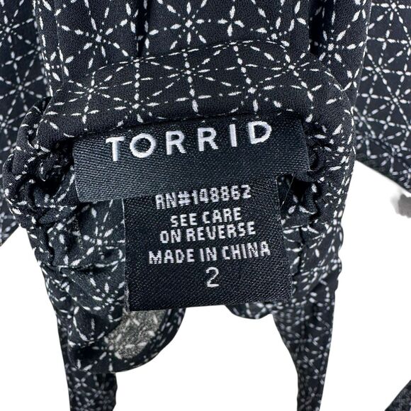 TORRID Mosaic Halter Top Keyhole Tank Floral Trim Womens Size 2XL Blue Red - Picture 6 of 7